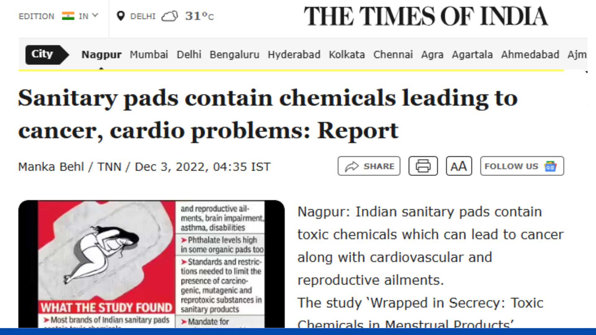 Times of India Report